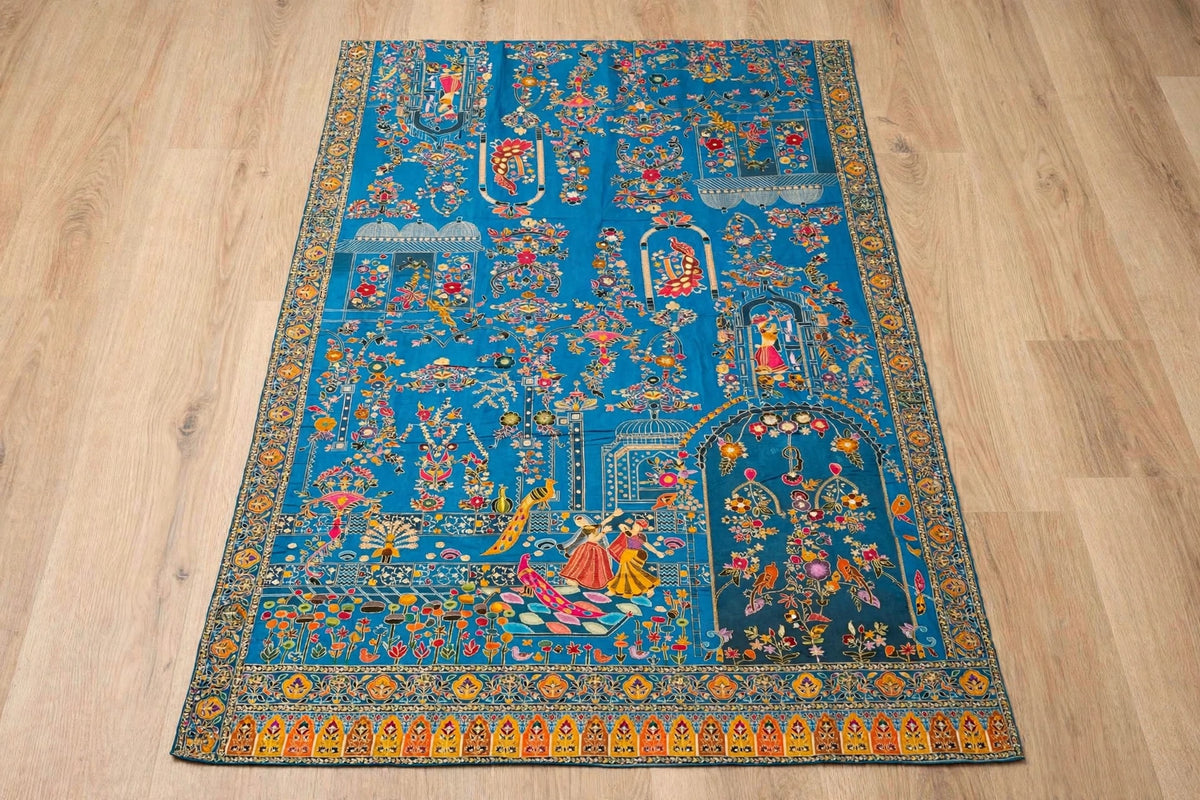 The Mughal Darbar - Royal Ferozi Minakari Jama Shawl