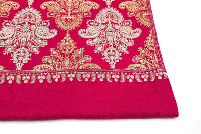 Magenta Pink with Gold & Silver Damask