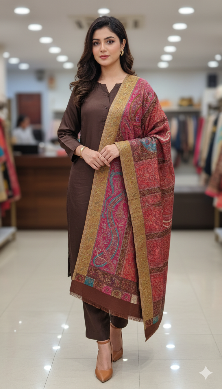 Luxury Kani Pashmina Shawl – Handwoven Heritage