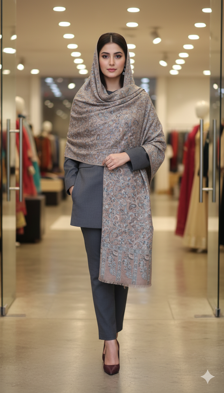 Kani Mini Pashmina Shawl – Handwoven Elegance