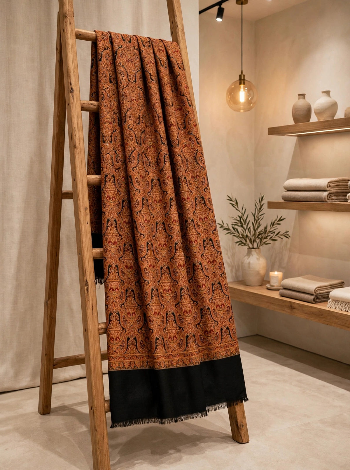 Luxury Black Kani Jama Shawl Pashmina Silk Zari Shawl Bridal Wedding Wrap