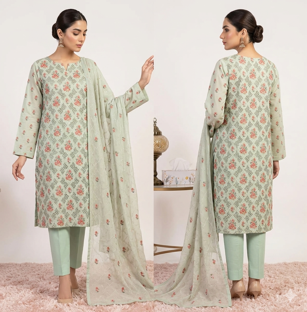 Mint Sage Floral Elegance