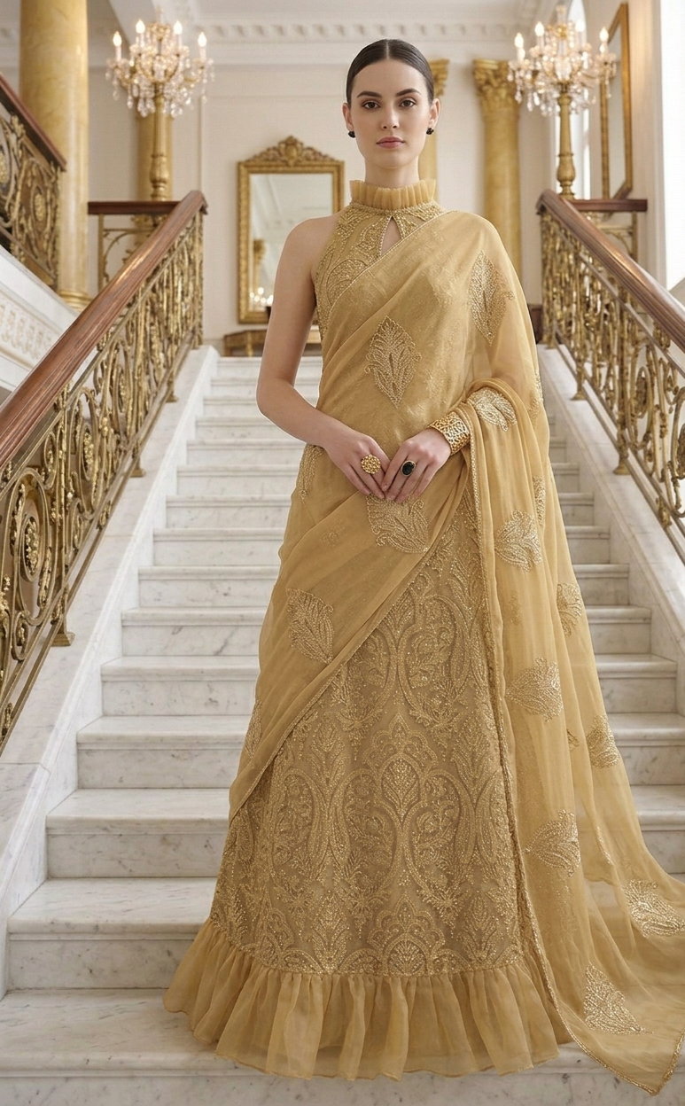 Cream Embroidered