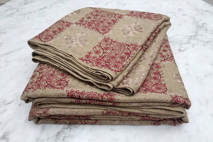 Beige Pashmina Aari Embroidery Shawl