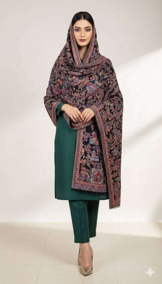 Kani Pashmina Shawl – Multicolor Floral Heritage Design