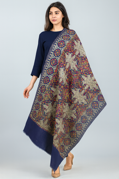 Luxury Kashmiri Pashmina Shawl Aari Embroidery
