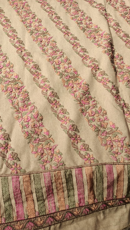 Elegant Karandi Shawl with Intricate Embroidery