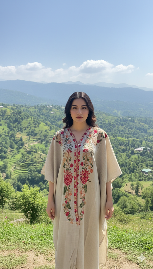 Embroidered Pashmina Kaftan