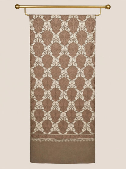 Pashmina beige aari shawl