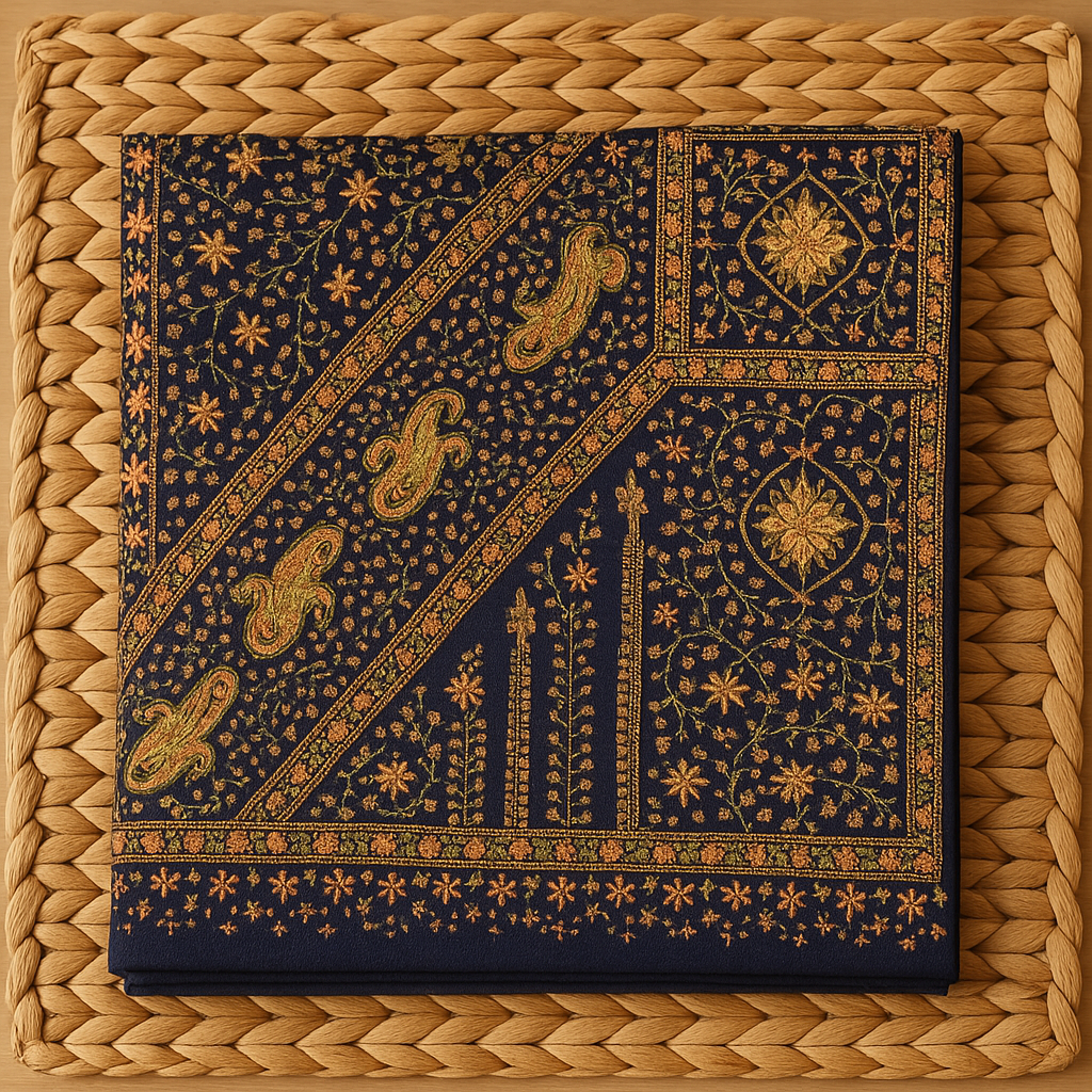 Needle embroidery pashmina shawl