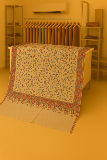 Elegant Pashmina Embroidered Shawl Timeless Floral Design