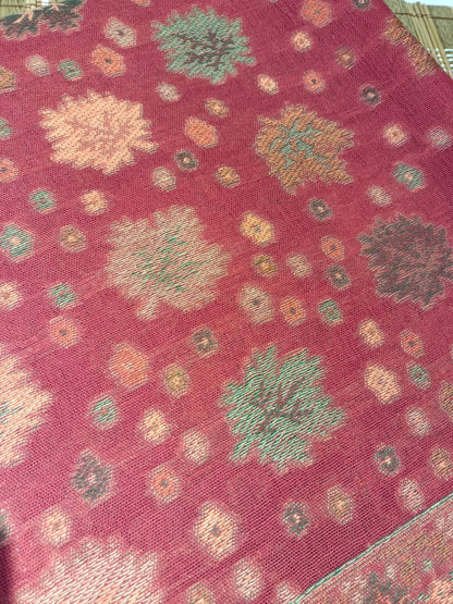 Pink Kani Pashmina Shawl – Floral Heritage Weave