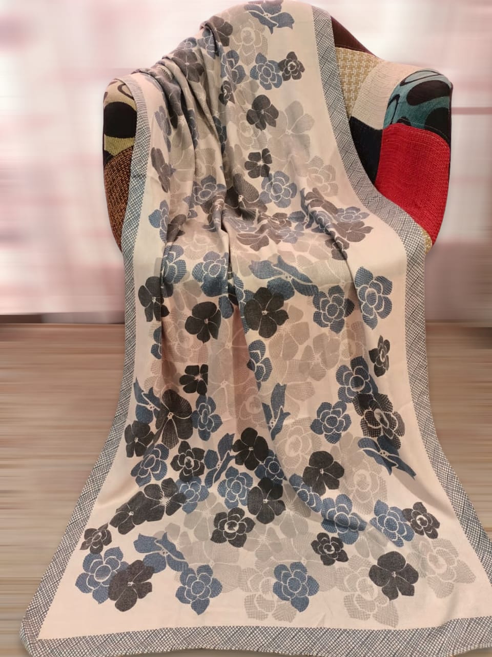 Floral Wool Printed Stoler  Elegant Warmth for Every Occasion