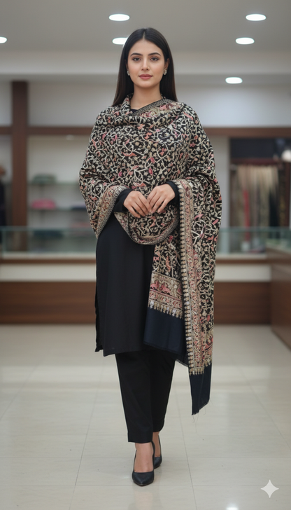 Luxury Hand-Embroidered Pashmina Shawl