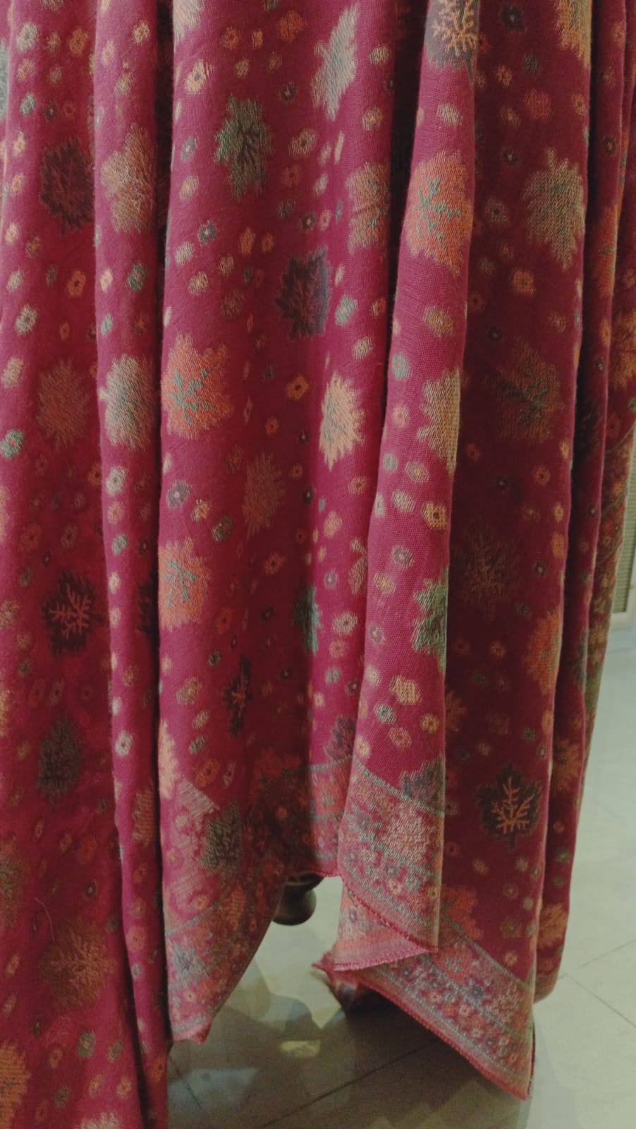 Pink Kani Pashmina Shawl – Floral Heritage Weave