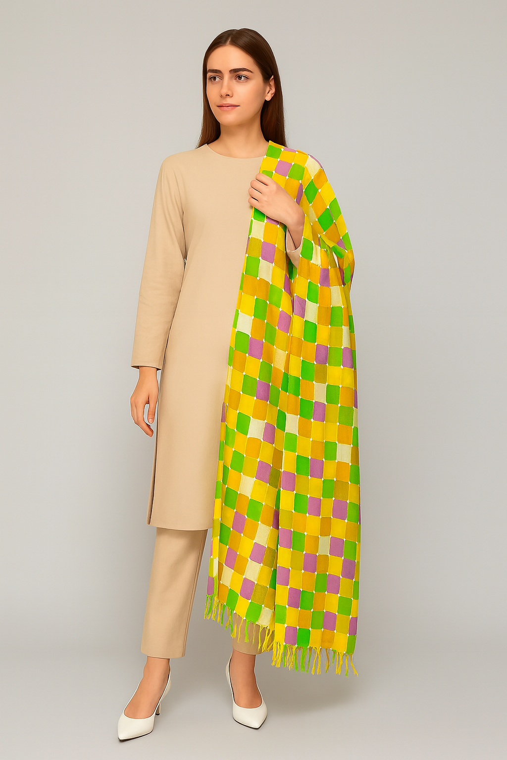 Vibrant Multicolor Printed Pashmina Shawl
