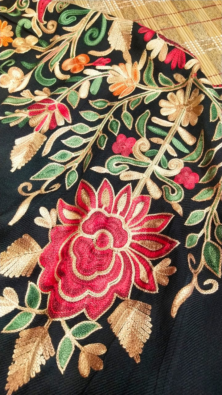 Luxurious Embroidered Pashmina Kaftan