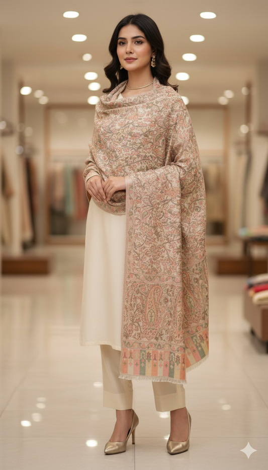 Elegant Kani Pashmina Shawl – Timeless Handcrafted Luxury