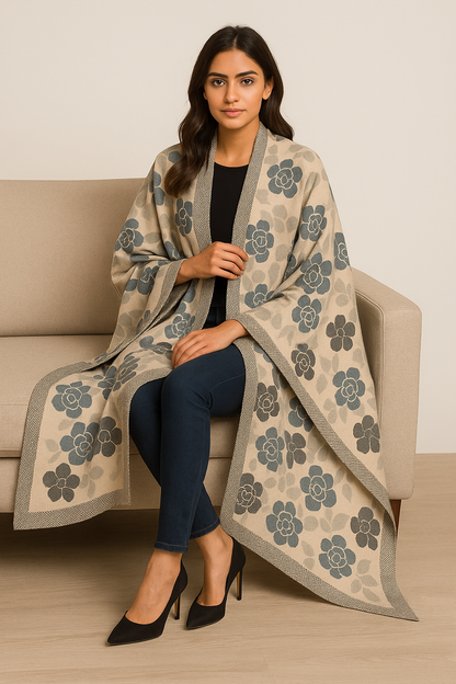 Floral Wool Printed Stoler  Elegant Warmth for Every Occasion