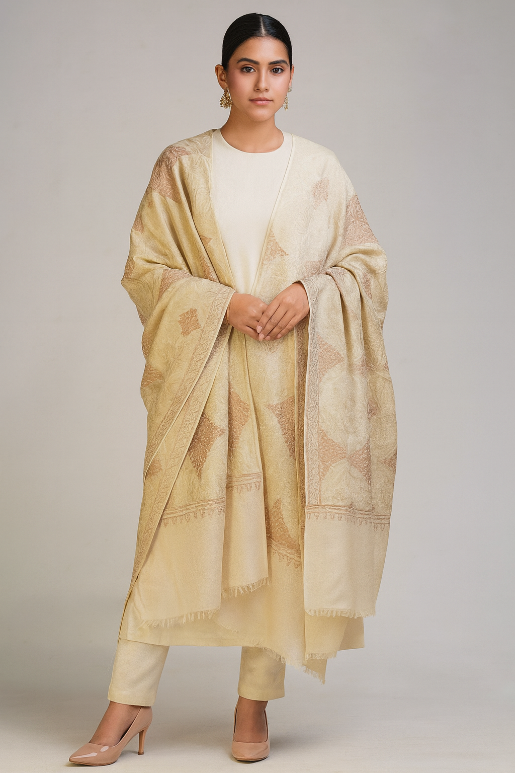 Pashmina Aari embroidery shawl