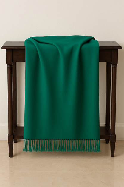 Solid emerald green color.