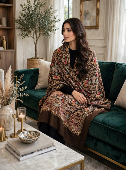 The Royal Shikargah - Heirloom Pashmina Nalki Shawl
