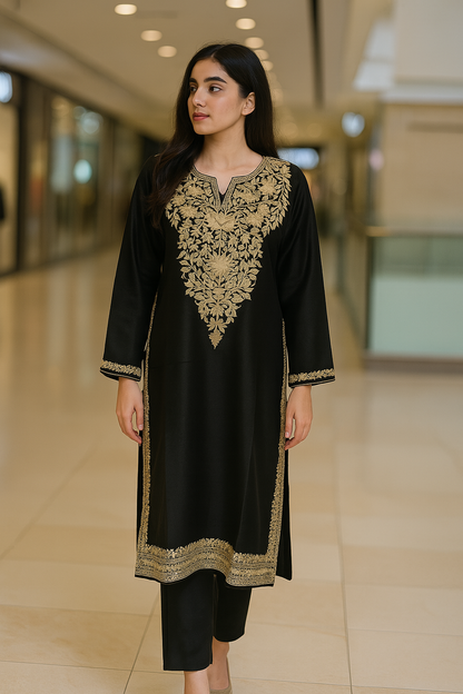 Black Pashmina kurta