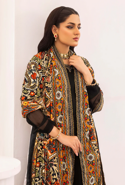 Velvet digital printed shawl